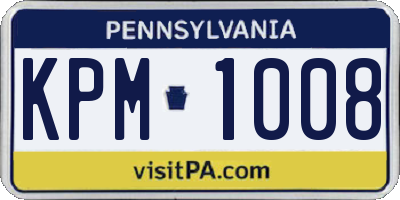 PA license plate KPM1008