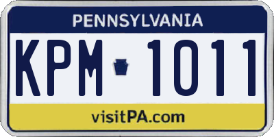 PA license plate KPM1011