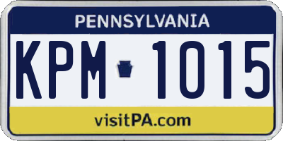 PA license plate KPM1015