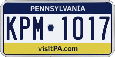 PA license plate KPM1017