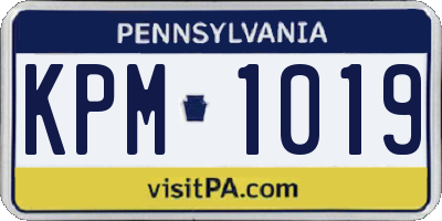 PA license plate KPM1019