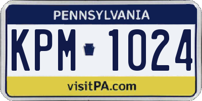 PA license plate KPM1024