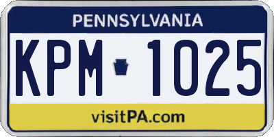 PA license plate KPM1025