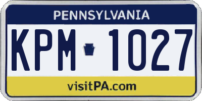 PA license plate KPM1027