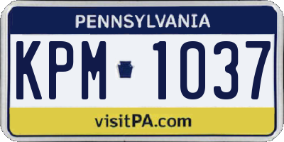PA license plate KPM1037