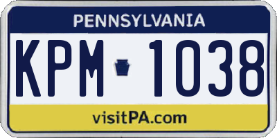 PA license plate KPM1038