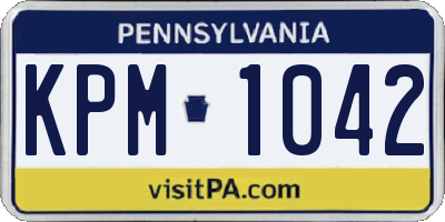 PA license plate KPM1042