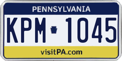 PA license plate KPM1045