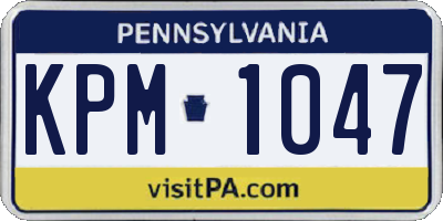 PA license plate KPM1047