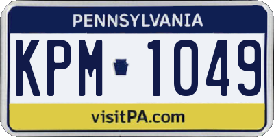PA license plate KPM1049