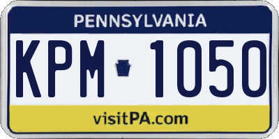 PA license plate KPM1050