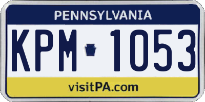 PA license plate KPM1053