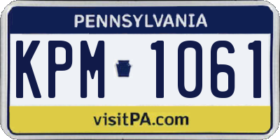 PA license plate KPM1061