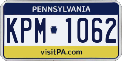 PA license plate KPM1062