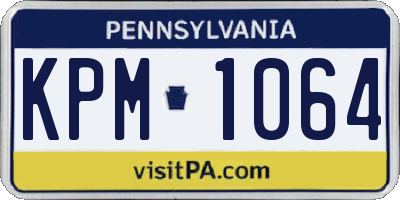 PA license plate KPM1064
