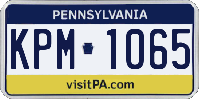 PA license plate KPM1065