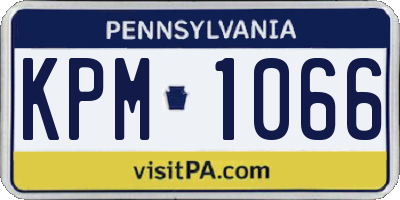 PA license plate KPM1066