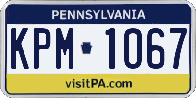 PA license plate KPM1067