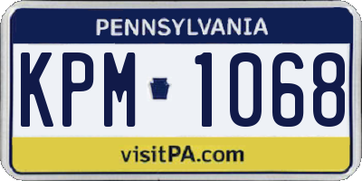 PA license plate KPM1068