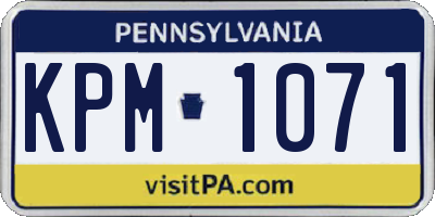 PA license plate KPM1071