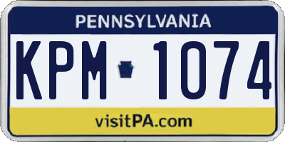 PA license plate KPM1074