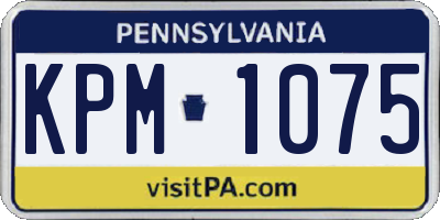 PA license plate KPM1075