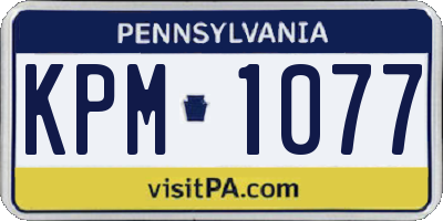 PA license plate KPM1077