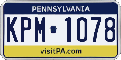 PA license plate KPM1078