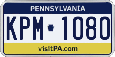 PA license plate KPM1080