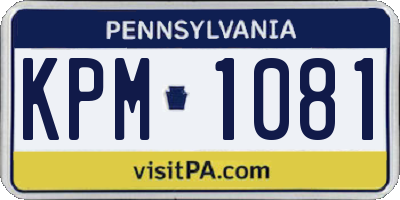 PA license plate KPM1081