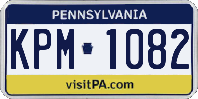 PA license plate KPM1082