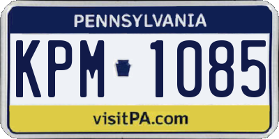 PA license plate KPM1085