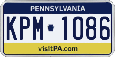PA license plate KPM1086