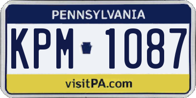 PA license plate KPM1087