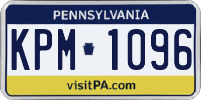 PA license plate KPM1096
