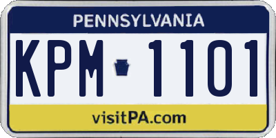 PA license plate KPM1101
