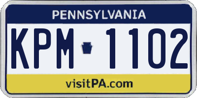 PA license plate KPM1102