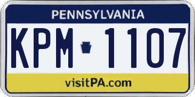 PA license plate KPM1107