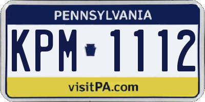 PA license plate KPM1112