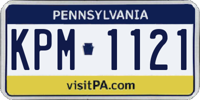 PA license plate KPM1121