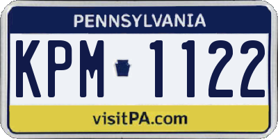 PA license plate KPM1122