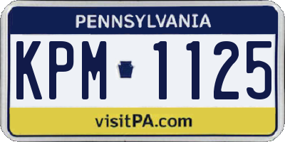 PA license plate KPM1125
