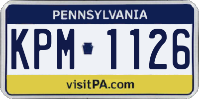 PA license plate KPM1126