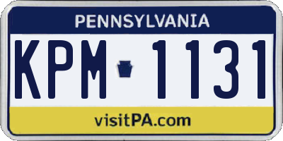 PA license plate KPM1131