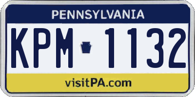 PA license plate KPM1132