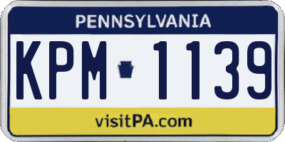PA license plate KPM1139
