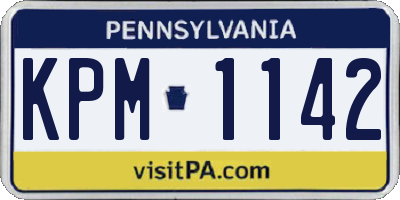 PA license plate KPM1142