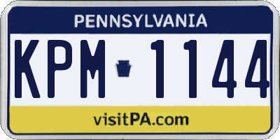 PA license plate KPM1144