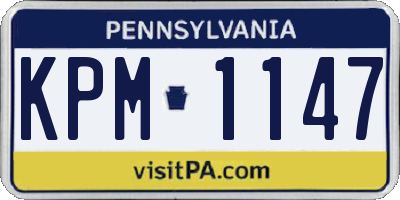 PA license plate KPM1147