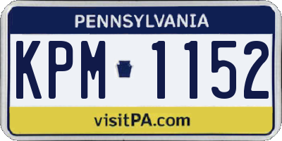 PA license plate KPM1152